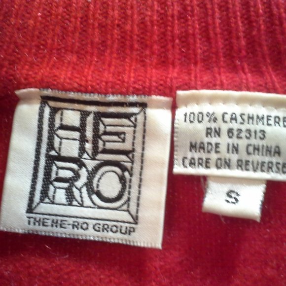 Red HE-RO cashmere sweater size S - Picture 3 of 4